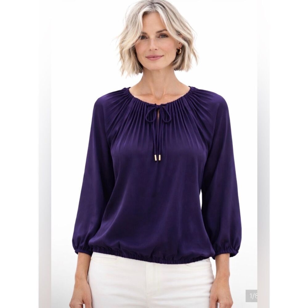 The Limited Pleated Satin Blouse